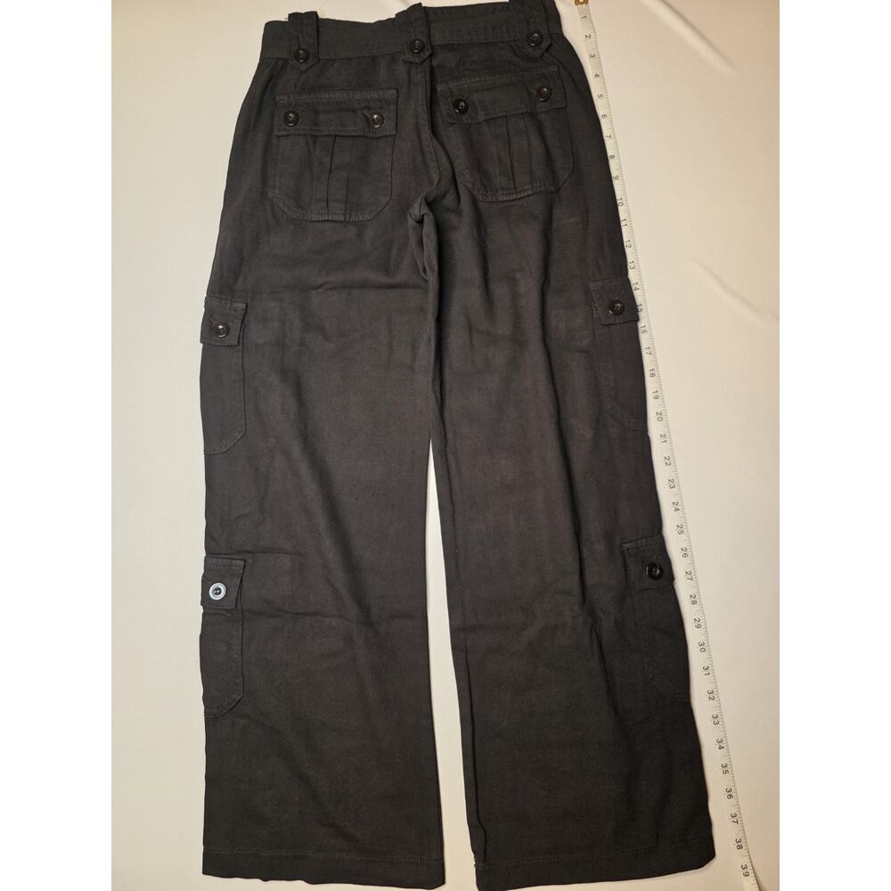 Cargo Pants Black Multi Pocket Utility Button Detail Size S NWOT - Picture 5 of 5